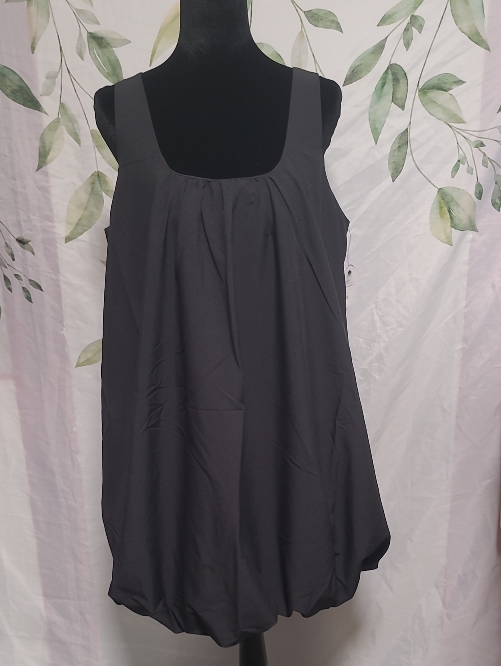 Classic Black Bubble-Hem Mini Dress